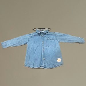 Zara kids denim shirt with hoodie
